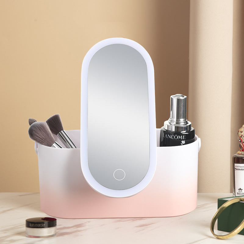 CAJA DE ALMACENAMIENTO LED ESPEJO DE MAQUILLAJE Portable Box CON ESPEJO DE LED