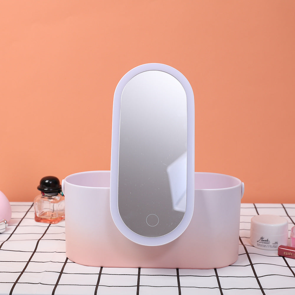 CAJA DE ALMACENAMIENTO LED ESPEJO DE MAQUILLAJE Portable Box CON ESPEJO DE LED
