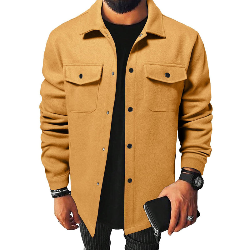 Otoño e invierno, estilo europeo y americano, ropa para hombres, camisas casuales para hombres jóvenes, cepilladas