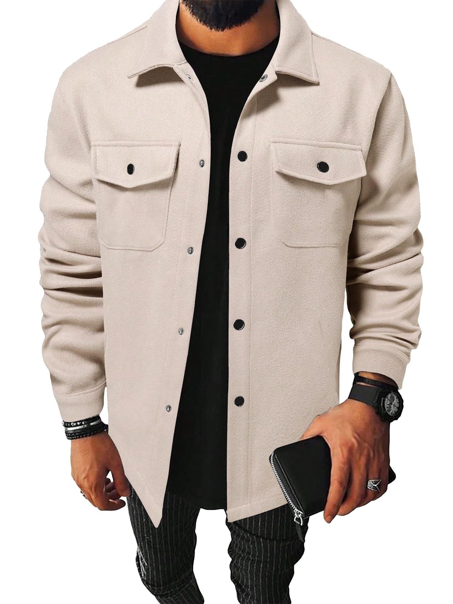 Otoño e invierno, estilo europeo y americano, ropa para hombres, camisas casuales para hombres jóvenes, cepilladas