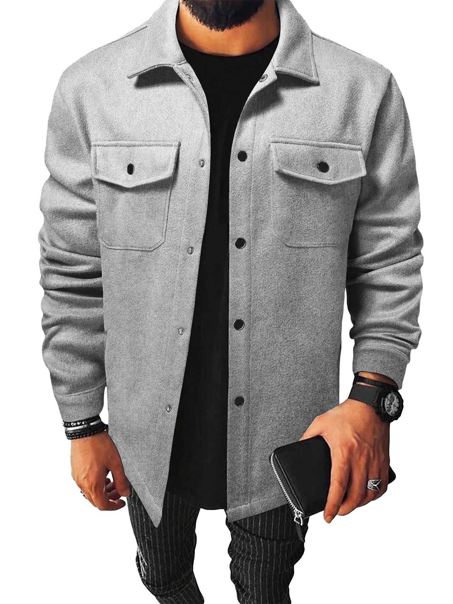Otoño e invierno, estilo europeo y americano, ropa para hombres, camisas casuales para hombres jóvenes, cepilladas