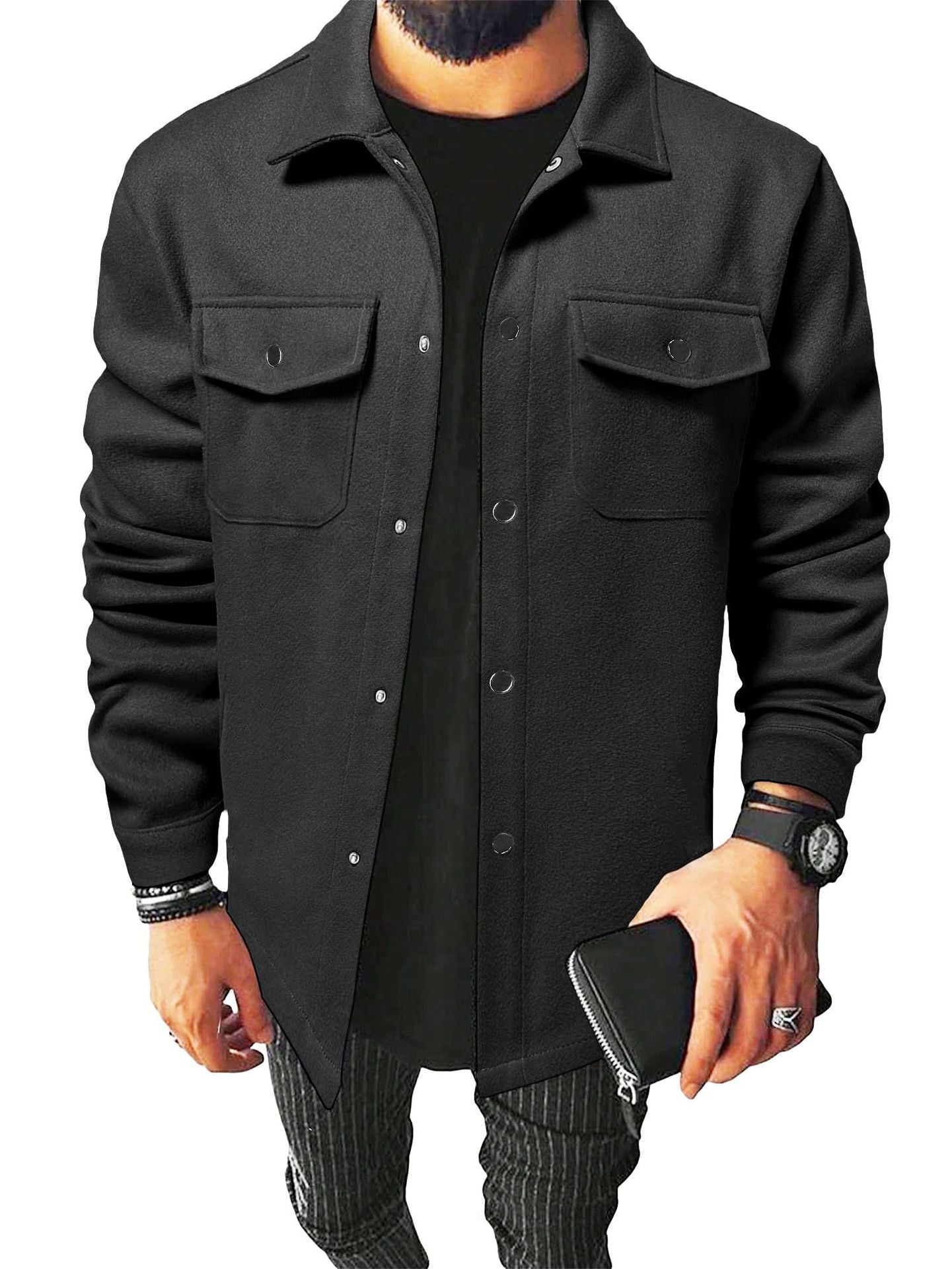 Otoño e invierno, estilo europeo y americano, ropa para hombres, camisas casuales para hombres jóvenes, cepilladas